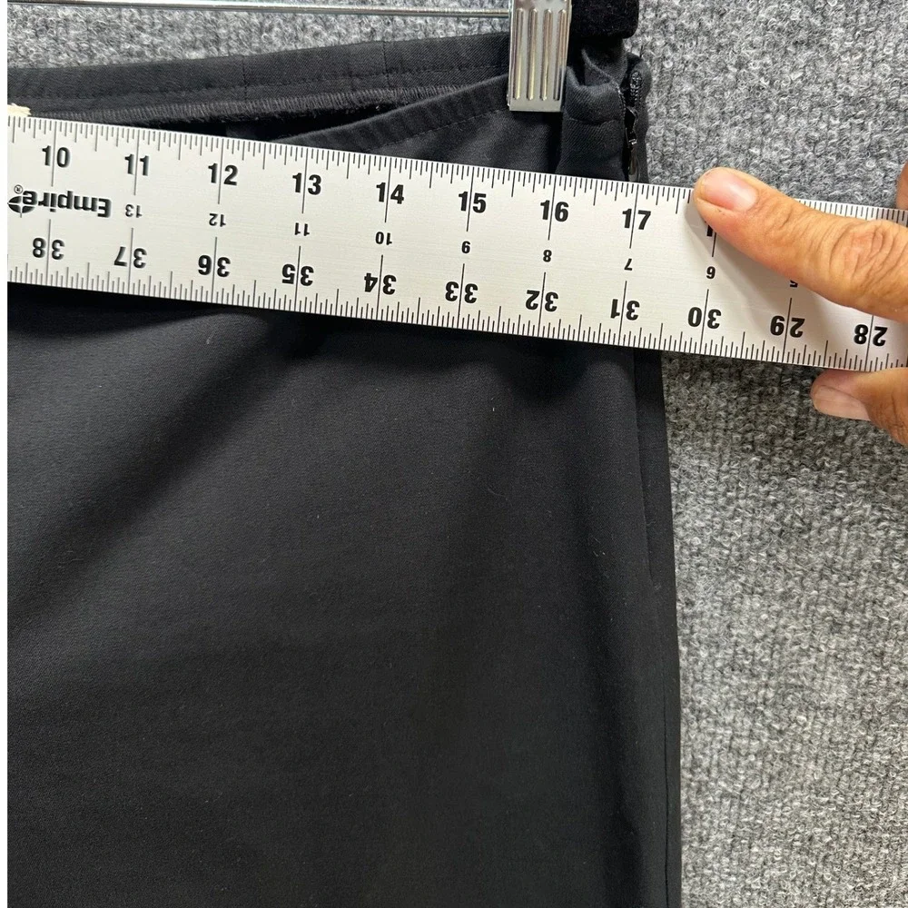 Eileen Fisher Black Organic Cotton Stretch Side Zip Cropped Tapered Pants Medium
